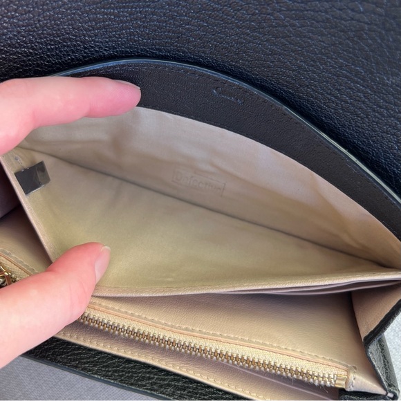 CHLOE Drew Long Wallet in BLACK Leather with all around Zipper & Turn Lock Chain - Picture 8 of 10